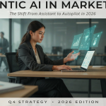 Marketer using AI dashboards to manage agentic AI in marketing campaigns